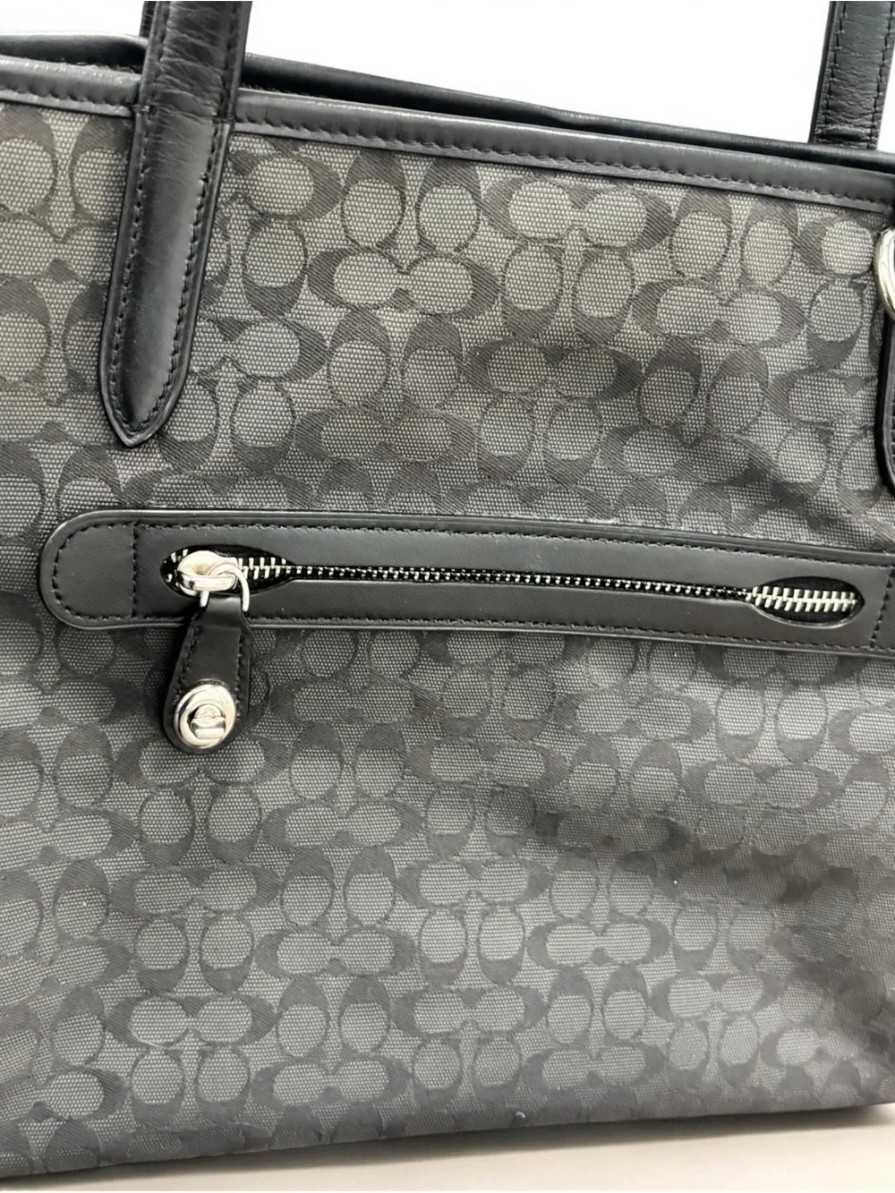 Coach 79579 Signature Jacquard Monogram Logo Black Silver